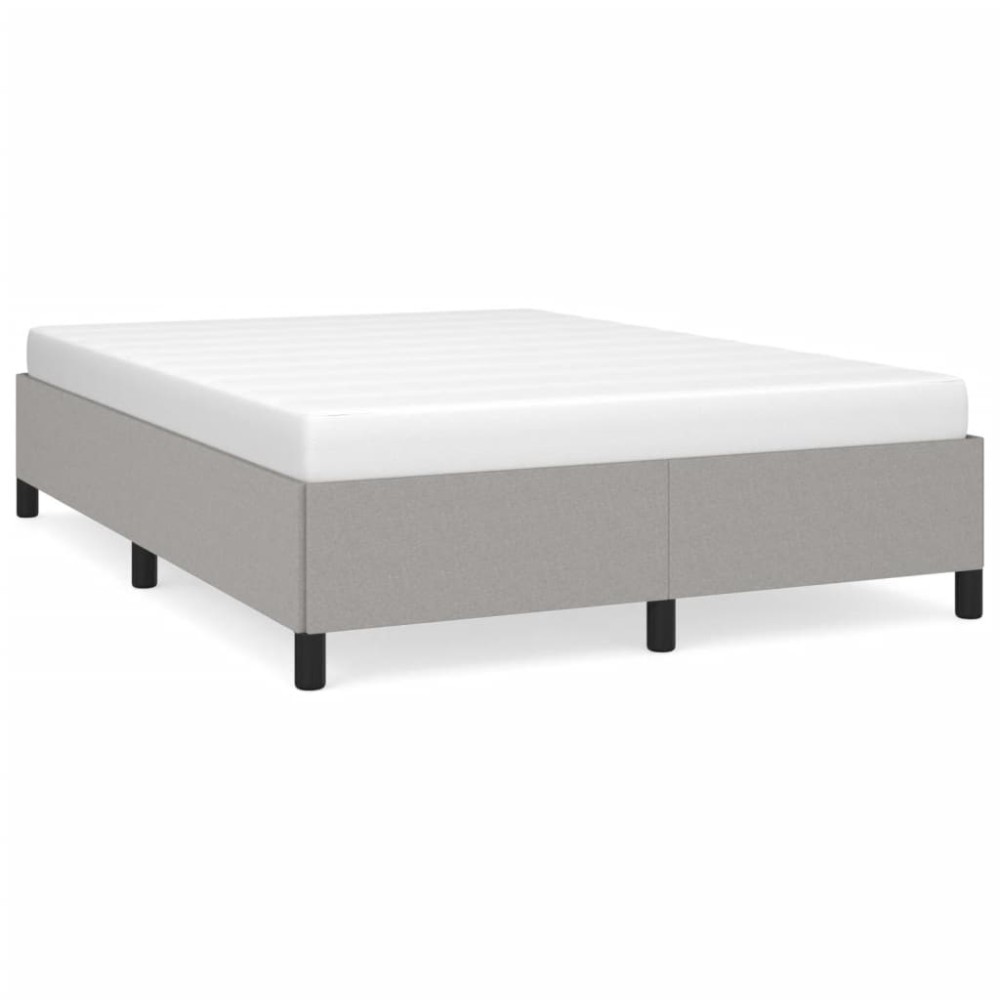 vidaXL Cadru de pat fără saltea, gri deschis, 140x190 cm, textil