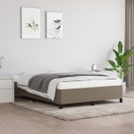 vidaXL Cadru de pat fără saltea, gri taupe, 140x190 cm, textil vidaXL Cadru de pat fără saltea, gri taupe, 140x190 cm, textil