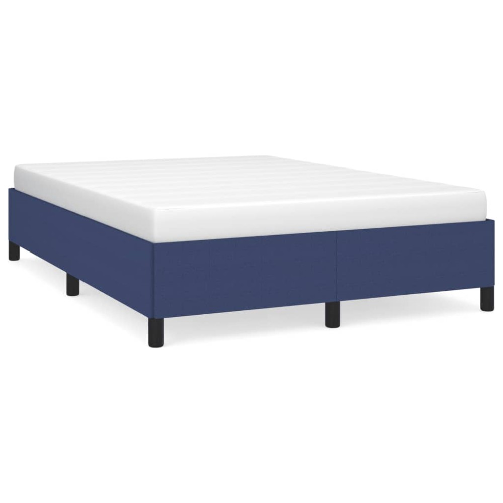 vidaXL Cadru de pat fără saltea, albastru, 140x190 cm, textil