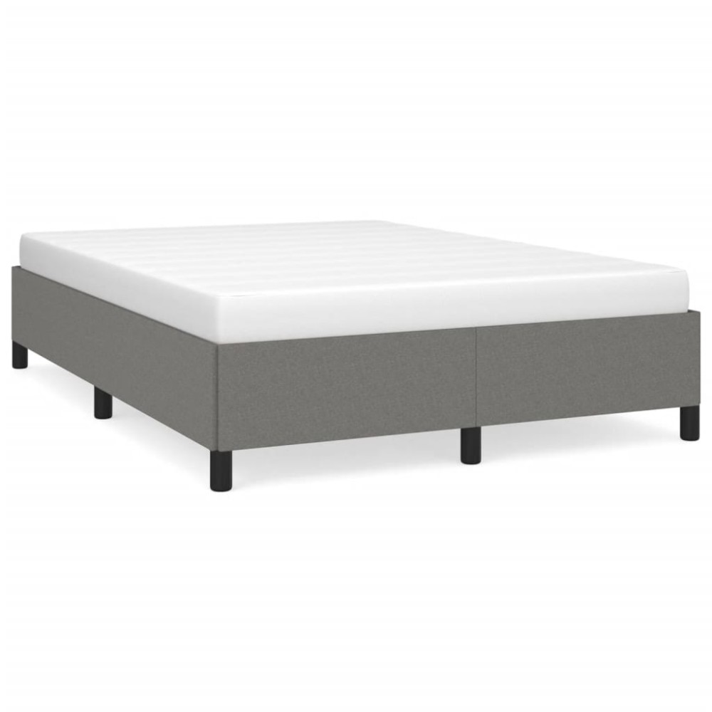 vidaXL Cadru de pat fără saltea, gri închis, 140x200 cm, textil