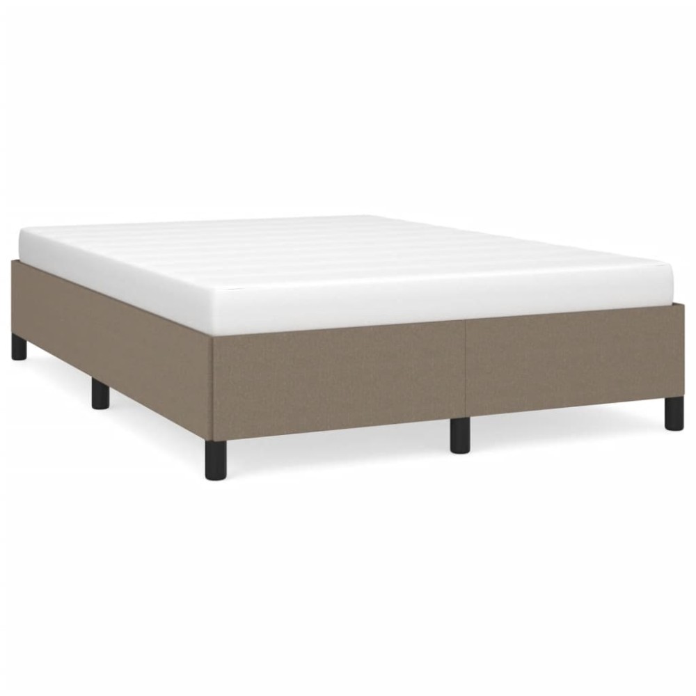 vidaXL Cadru de pat fără saltea, gri taupe, 140x200 cm, textil
