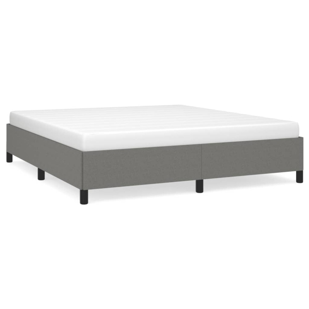 vidaXL Cadru de pat fără saltea, gri închis, 160x200 cm, textil