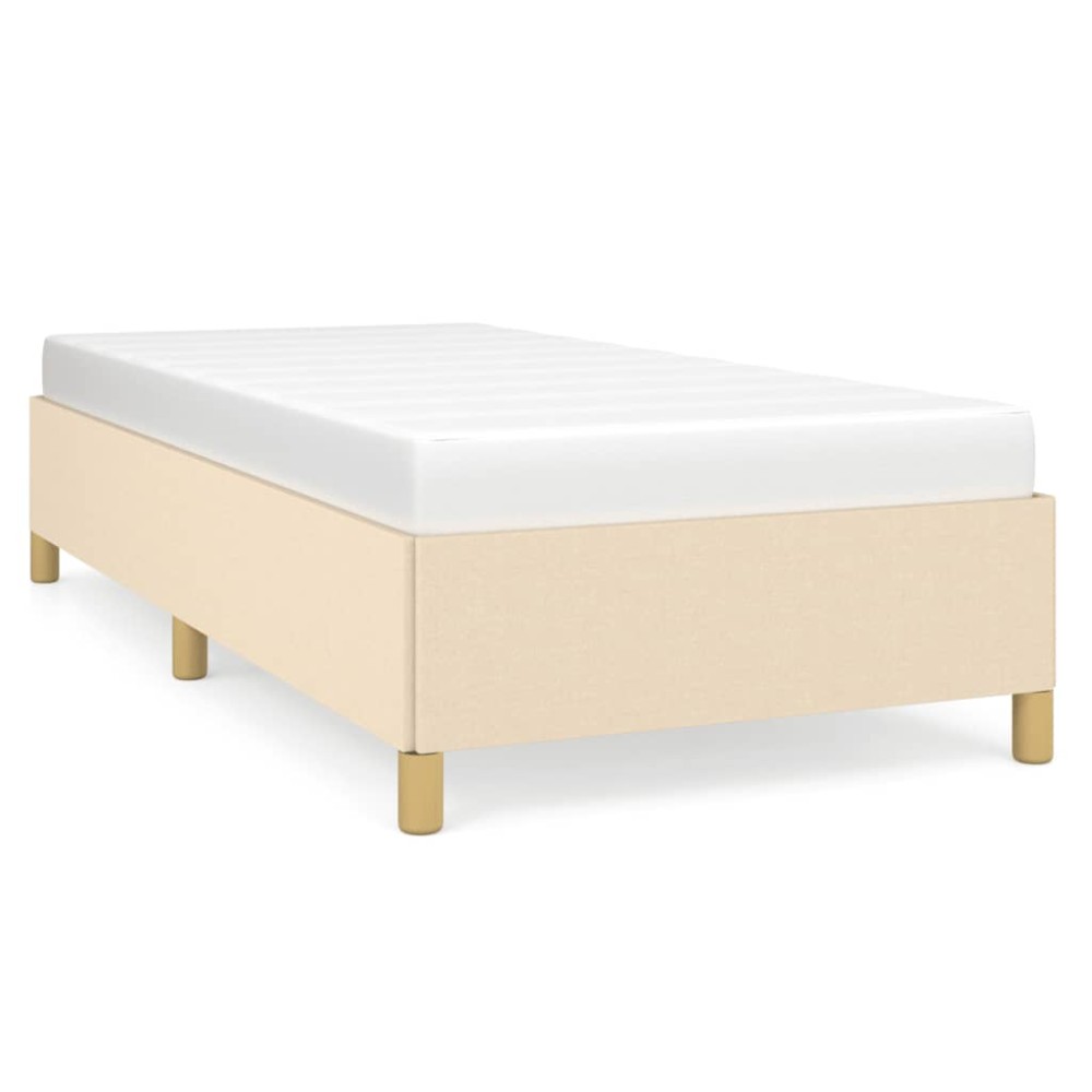 vidaXL Cadru de pat fără saltea cremă 90x190 cm țesătură