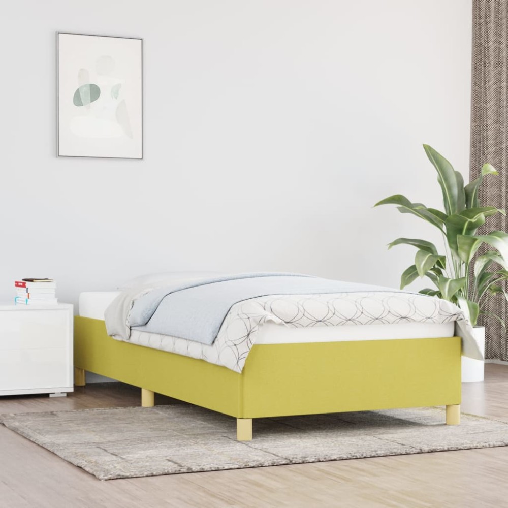 vidaXL Cadru de pat fără saltea, verde, 100x200 cm, textil
