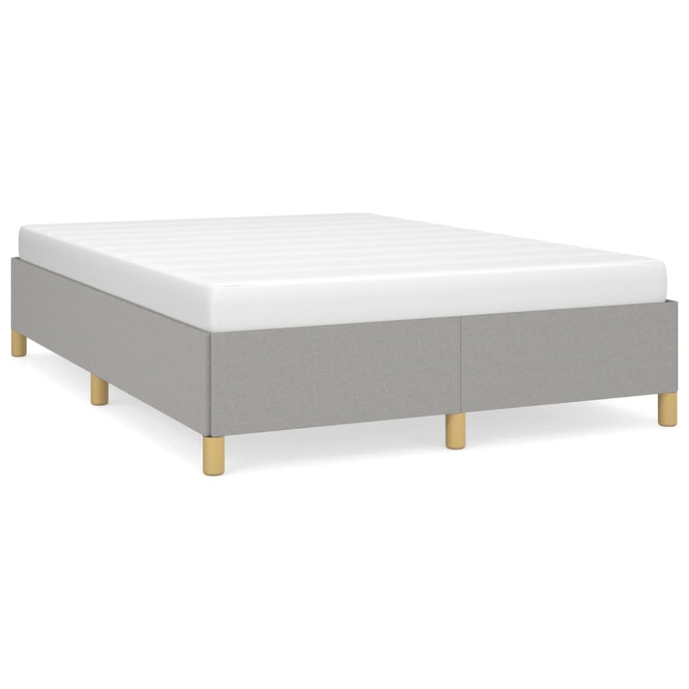 vidaXL Cadru de pat fără saltea, gri deschis, 140x190 cm, textil