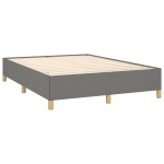 vidaXL Cadru de pat fără saltea, gri închis, 140x190 cm, textil