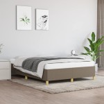 vidaXL Cadru de pat fără saltea, gri taupe, 140x190 cm, textil vidaXL Cadru de pat fără saltea, gri taupe, 140x190 cm, textil