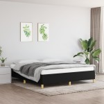 vidaXL Cadru de pat fără saltea, negru, 160x200 cm, textil vidaXL Cadru de pat fără saltea, negru, 160x200 cm, textil