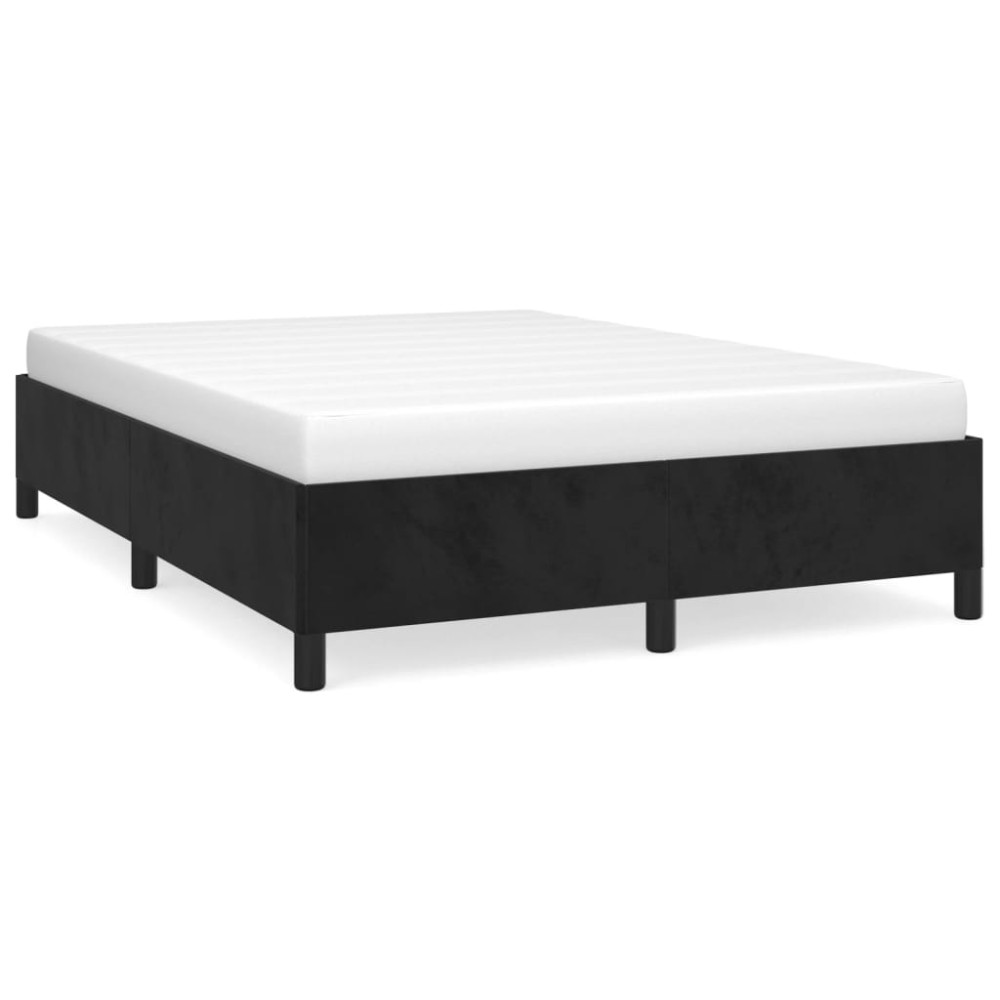 vidaXL Cadru de pat fără saltea, negru, 140x190 cm, catifea