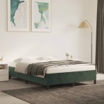 vidaXL Cadru de pat fără saltea, verde închis, 140x190 cm, catifea vidaXL Cadru de pat fără saltea, verde închis, 140x190 cm, catifea