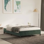 vidaXL Cadru de pat fără saltea, verde închis, 140x200 cm, catifea vidaXL Cadru de pat fără saltea, verde închis, 140x200 cm, catifea