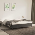vidaXL Cadru de pat fără saltea, gri închis, 160x200 cm, catifea