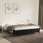 vidaXL Cadru de pat fără saltea, negru, 180x200 cm, catifea vidaXL Cadru de pat fără saltea, negru, 180x200 cm, catifea