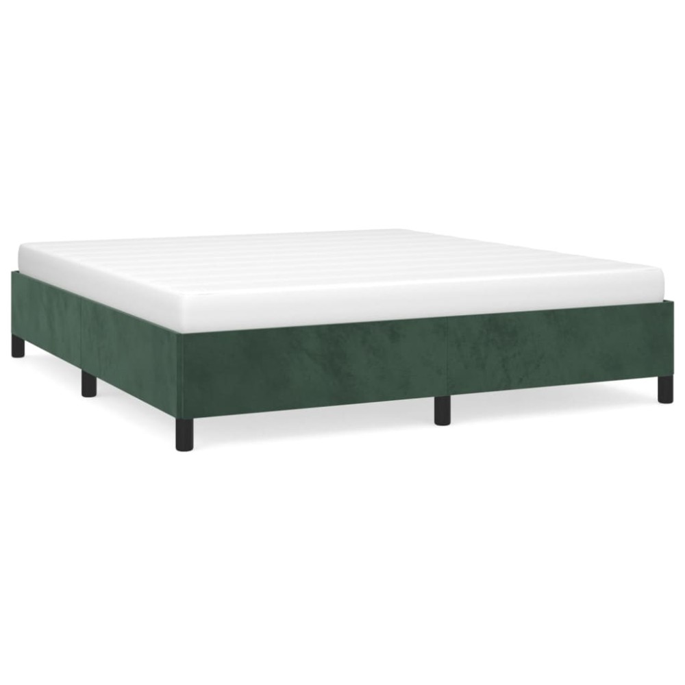 vidaXL Cadru de pat fără saltea, verde închis, 180x200 cm, catifea