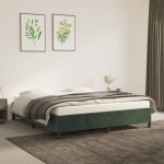 vidaXL Cadru de pat fără saltea, verde închis, 180x200 cm, catifea vidaXL Cadru de pat fără saltea, verde închis, 180x200 cm, catifea