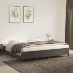 vidaXL Cadru de pat fără saltea, gri închis, 200x200 cm, catifea vidaXL Cadru de pat fără saltea, gri închis, 200x200 cm, catifea