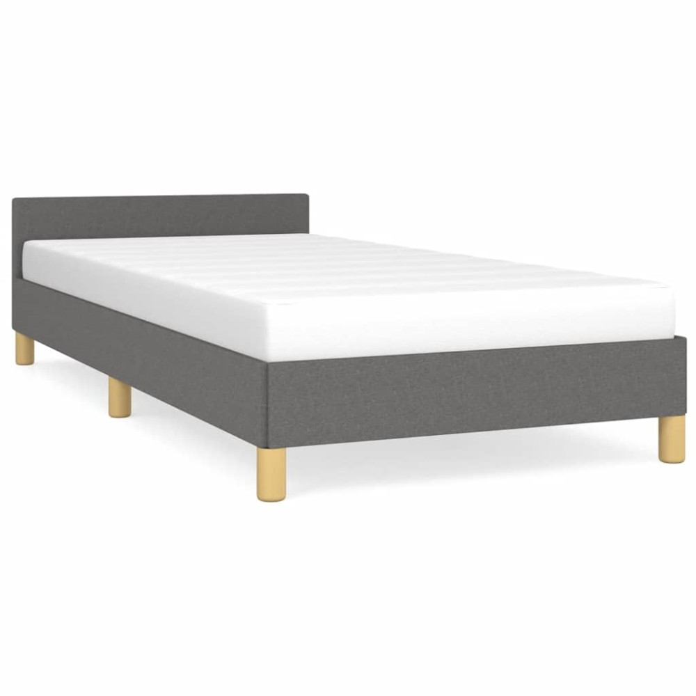 vidaXL Cadru de pat fără saltea, gri închis, 80x200 cm, textil