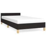 vidaXL Cadru de pat cu tăblie fără saltea, negru, 80x200 cm, textil