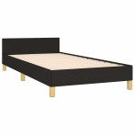 vidaXL Cadru de pat cu tăblie fără saltea, negru, 80x200 cm, textil