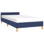 vidaXL Cadru de pat cu tăblie fără saltea, albastru, 80x200 cm, textil