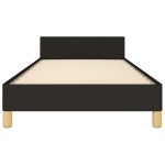 vidaXL Cadru de pat cu tăblie fără saltea, negru, 90x190 cm, textil