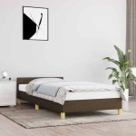 vidaXL Cadru de pat fără saltea, maro închis, 90x190 cm, textil vidaXL Cadru de pat fără saltea, maro închis, 90x190 cm, textil