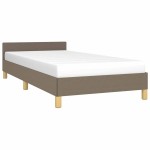 vidaXL Cadru de pat cu tăblie fără saltea, taupe, 90x190 cm, textil