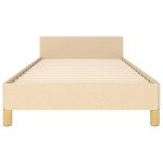 vidaXL Cadru de pat cu tăblie fără saltea, crem, 90x190 cm, textil