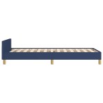 vidaXL Cadru de pat cu tăblie fără saltea, albastru, 90x190 cm, textil