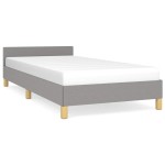 vidaXL Cadru de pat fără saltea, gri deschis, 90x200 cm, textil