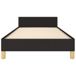 vidaXL Cadru de pat cu tăblie fără saltea, negru, 90x200 cm, textil