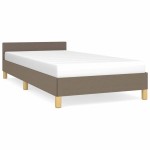 vidaXL Cadru de pat cu tăblie fără saltea, taupe, 90x200 cm, textil vidaXL Cadru de pat cu tăblie fără saltea, taupe, 90x200 cm, textil