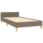 vidaXL Cadru de pat cu tăblie fără saltea, taupe, 90x200 cm, textil vidaXL Cadru de pat cu tăblie fără saltea, taupe, 90x200 cm, textil