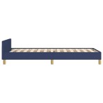 vidaXL Cadru de pat cu tăblie fără saltea, albastru, 90x200 cm, textil
