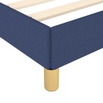 vidaXL Cadru de pat cu tăblie fără saltea, albastru, 90x200 cm, textil
