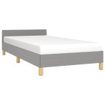 vidaXL Cadru de pat fără saltea, gri deschis, 100x200 cm, textil