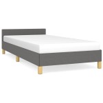 vidaXL Cadru de pat fără saltea, gri închis, 100x200 cm, textil