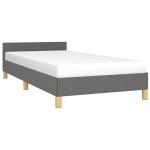 vidaXL Cadru de pat fără saltea, gri închis, 100x200 cm, textil