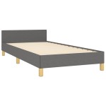 vidaXL Cadru de pat fără saltea, gri închis, 100x200 cm, textil