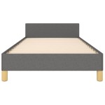 vidaXL Cadru de pat fără saltea, gri închis, 100x200 cm, textil
