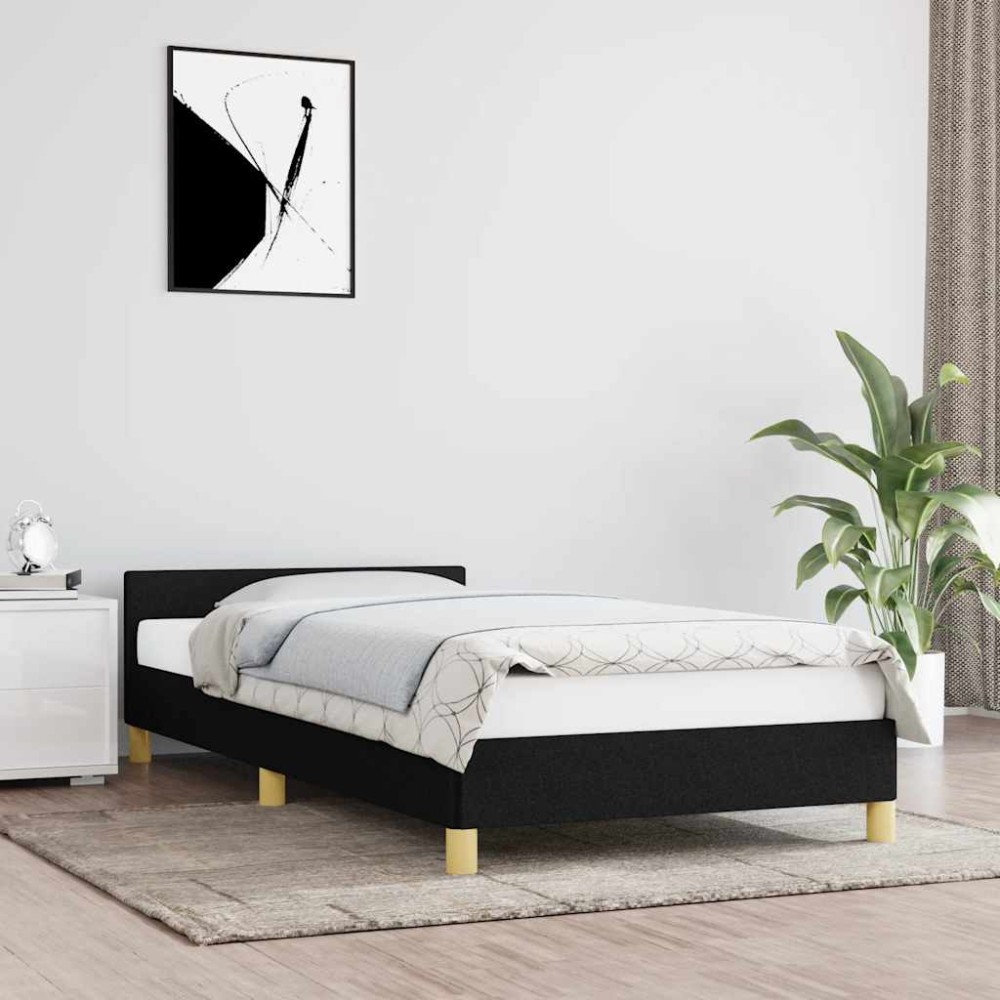 vidaXL Cadru de pat fără saltea, negru, 100x200 cm, textil