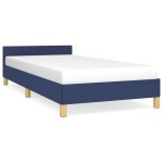 vidaXL Cadru de pat cu tăblie fără saltea, albastru, 100x200cm, textil