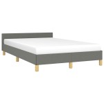 vidaXL Cadru de pat fără saltea, gri închis, 120x200 cm, textil