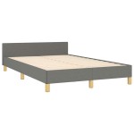 vidaXL Cadru de pat fără saltea, gri închis, 120x200 cm, textil