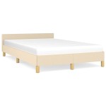 vidaXL Cadru de pat fără saltea, crem, 120x200 cm, textil