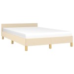 vidaXL Cadru de pat fără saltea, crem, 120x200 cm, textil