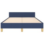 vidaXL Cadru de pat cu tăblie fără saltea, albastru, 120x200cm, textil