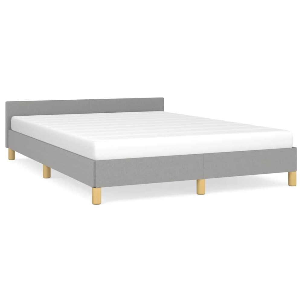 vidaXL Cadru de pat fără saltea, gri deschis, 140x190 cm, textil