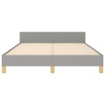 vidaXL Cadru de pat fără saltea, gri deschis, 140x190 cm, textil