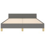 vidaXL Cadru de pat fără saltea, gri închis, 140x190 cm, textil